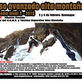 cartel curso alta montaña nivel II 3 y 4 febrero 2018