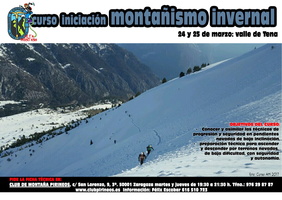 cartel curso iniciación montañismo invernal 24 25 marzo 2018