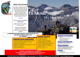 cartel de la munia altamontaña mayo 2019