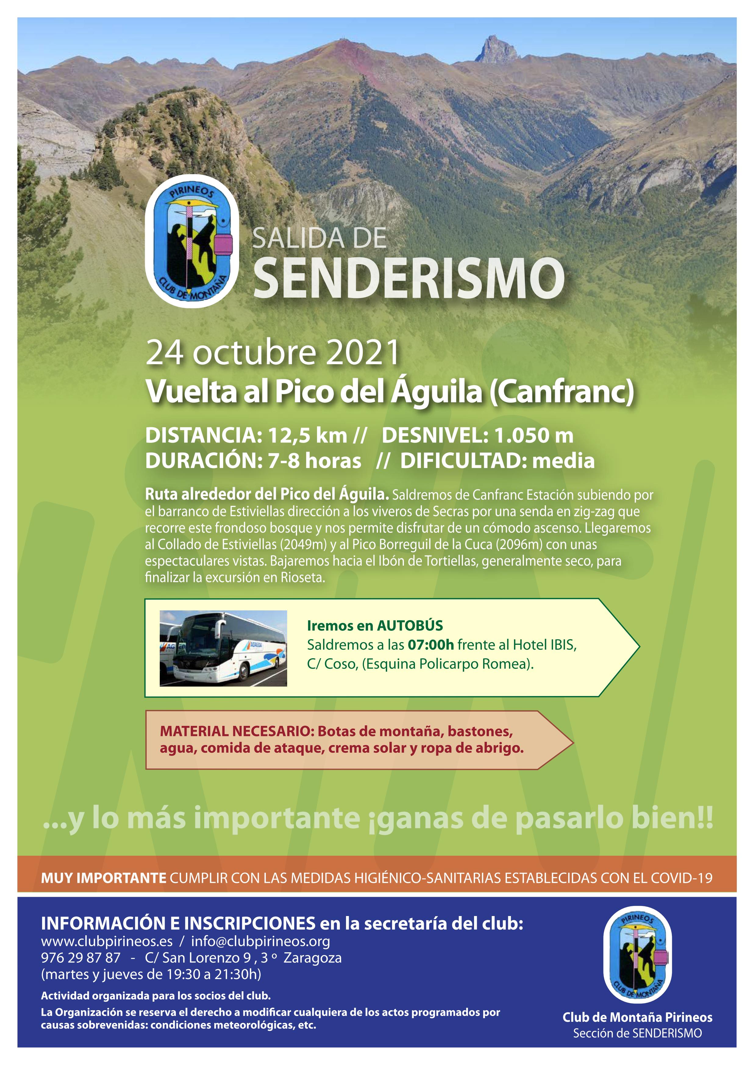 cartel SENDERISMO PIco Aguila Canfranc 24-10-2021