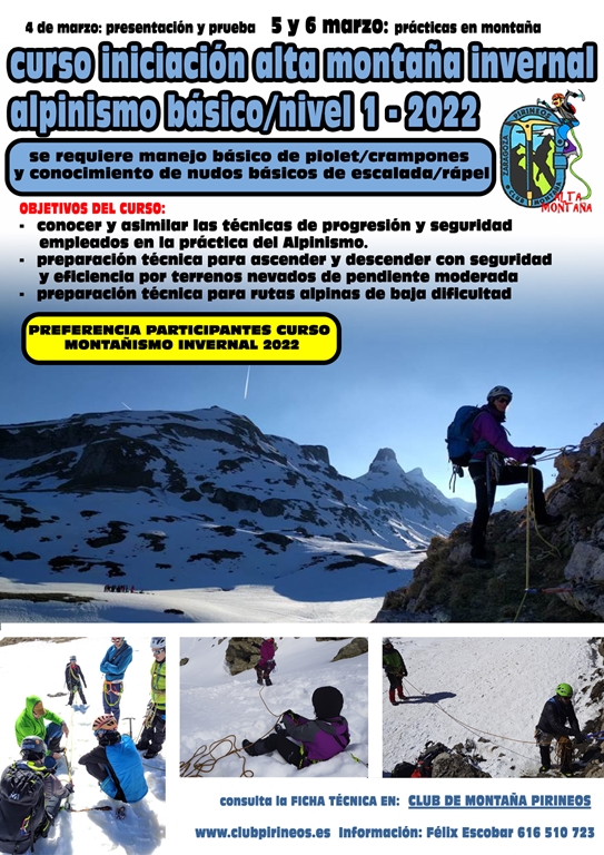 cartel curso alta montaña invernal alpinismo básico marzo 2022 Copy