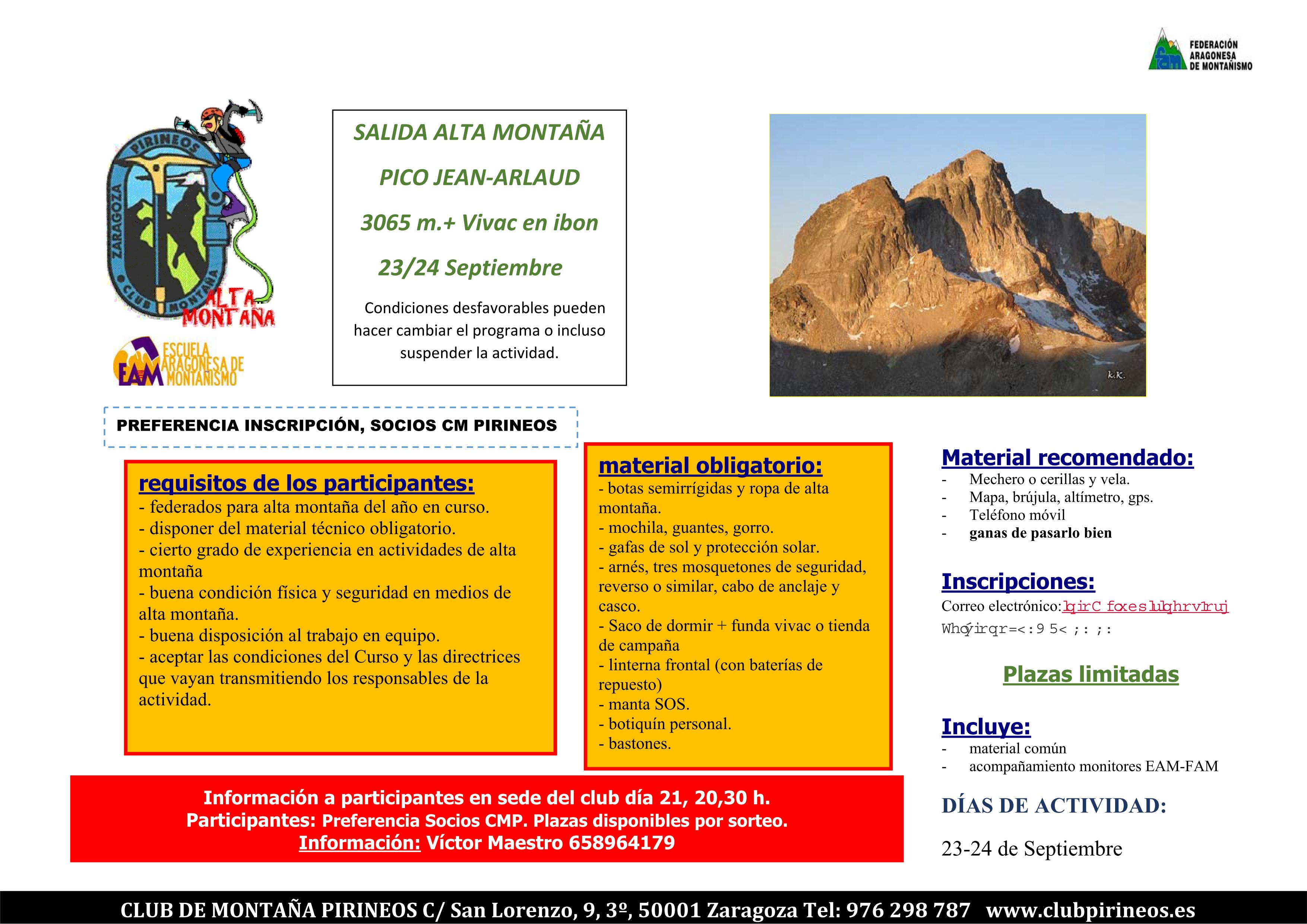 salida al montaña  pico Jean-Aralud  vivac  23 y 24 septiembre 2023 01