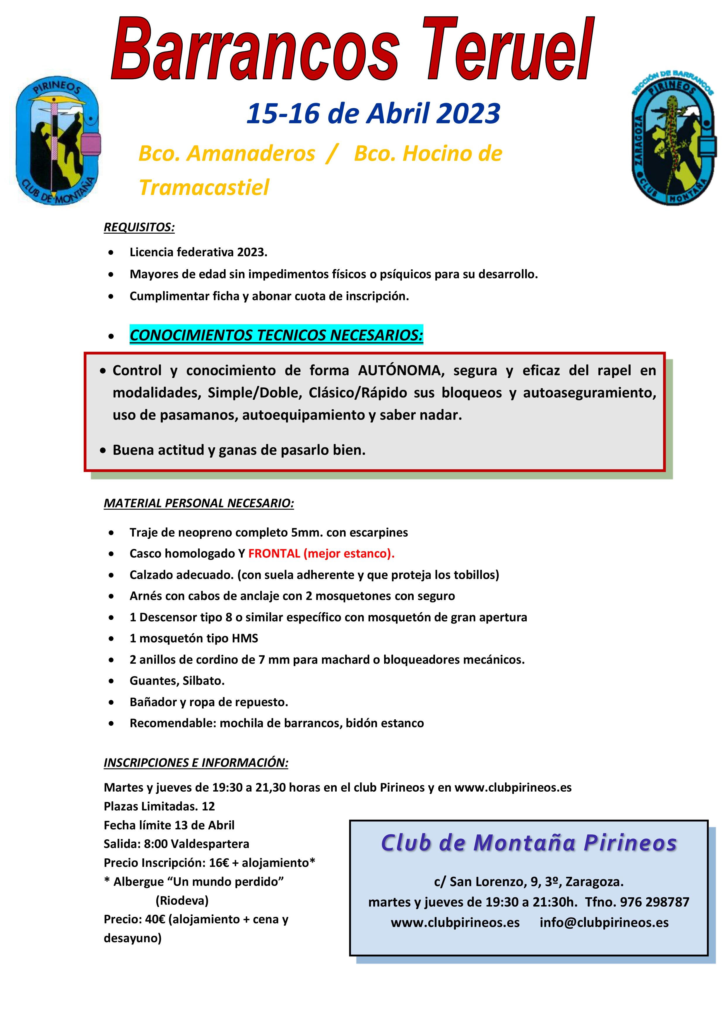 Info Barrancos Teruel 16 abril 01