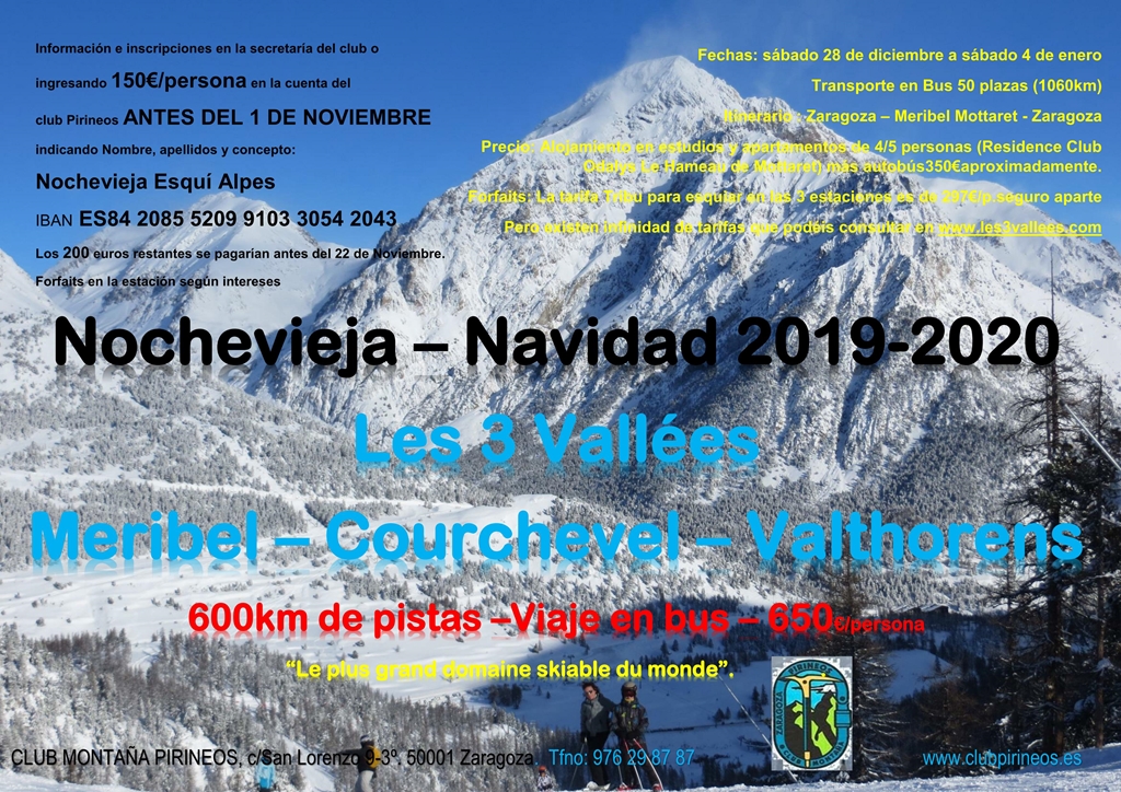 Viaje Esqui Meribel 2019-20